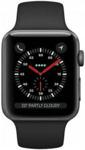 Apple Watch Series 3 GPS + Cellular 38mm Space Grey Aluminium Case with Black Sport Band (MTGP2MPA)