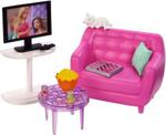 BARBIE ZESTAW MEBLI DO DOMU SOFA ZE STOLIKIEM FXG33 FXG36