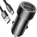 Baseus 2w1 2-Port Car Charger Czarna