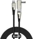 BASEUS 2W1 KABEL USB - USB TYP C / 5,5 MM X 2,5 MM DC ADAPTER DO ŁADOWANIA LAPTOPA 2 M 100 W 5 A CZARNY (CA1T2-A01) (65359UNIW)