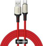 BASEUS CAFULE NYLONOWY KABEL PRZEWÓD USB - USB TYP C DO SZYBKIEGO ŁADOWANIA VOOC QUICK CHARGE 3.0 5 A 2 M CZERWONY (CATKLF-VB09) (64435UNIW)