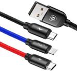 Baseus Kabel 3w1 iPhone microUSB USB-C 3.5A Three Primary (31567UNIW)