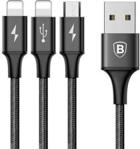 Baseus Kabel 3W1 Micro Usb + 2X Lightning Rapid Series 120Cm