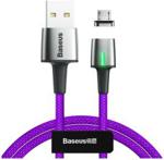 Baseus Kabel magnetyczny Zinc Micro-USB 1.5A 200cm fioletowy (CAMXC-B05)