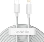 BASEUS KABEL USB-C DO LIGHTNING BASEUS SIMPLE WISDOM, PD, 20W, 1.5M (BIAŁY) 2SZT. (BSU1897WHT)