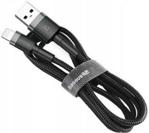 BASEUS KABEL USB CAFULE CABLE WYTRZYMAŁY NYLONOWY KABEL PRZEWÓD USB / LIGHTNING QC3.0 2.4A 0,5M CZARNO-SZARY (CALKLF-AG1) UNIWERSALNY (695