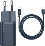 Baseus Ładowarka Sieciowa Super Si Quick Charger 1C 20W Z Przewodem Usb C Do Lightning 1M