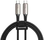 Baseus Water Drop wytrzymały nylonowy kabel przewód USB-C PD2.0 60W 20V 3A QC3.0 1M czarny (CATSD-J01)