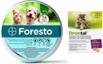 Bayer Foresto Obroża Dla Kotów I Psów Poniżej 8Kg + Bayer Drontal Dog Flavour 2Tabl