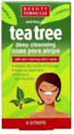 Beauty Formulas Tea Tree Paski Na Nos Głęboko Oczyszczające 6Szt.