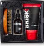 Brisk Grooming Intense, Zestaw do Brody, Płyn do Mycia Twarzy 150ml, Olejek do Brody 30ml, Kartacz