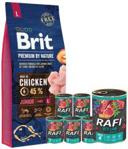 BRIT Premium By Nature Junior L 15kg + Rafi junior z jagnięciną żurawiną i borówką 6x400g