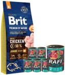 Brit Premium By Nature Junior M 15Kg + Rafi Junior Z Jagnięciną Żurawiną I Borówką 6X400G