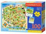 Castorland Puzzle Mapa Polski 100el. I Quiz (ca0010)