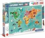 Clementoni Puzzle 250El. Exploring Maps Animals In The World
