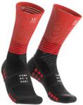 Compressport Kompresyjne Compressport Mid Compression Socks Run Czarno Czerwony