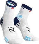 Compressport Pro Racing Socks Run High V3 Skarpetki Do Biegania Biało Niebieskie