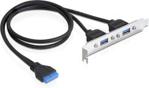 DELOCK GNIAZDO 2 X USB 3.0 NA ŚLEDZIU 19PIN (82963)