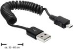 Delock Kabel Micro USB 20cm-60cm spiralny (83162)