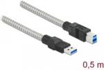 DELOCK USB-B 0.5M METALOWY (86777)