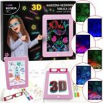 Derform Magiczna Neonowa Tablica 3D Led Różowa Kidea