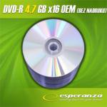 DVD-R ESPERANzA 4.7GB 16x (OEM) (do sitodruku) SzPINDEL 100szt