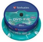 DVD-RW Verbatim 4x 4.7GB (Cake 25) MATT SILVER Verbatim 43639