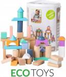 Ecotoys Drewniane Klocki 100Szt. Wiaderko + Sorter 672