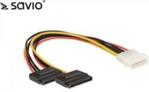 Elmak SAVIO AK-13 Kabel zasilający/ adapter/ rozdzielacz Molex 4 pin M - 2x SATA 15 pin F