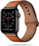 Erbord Skórzany Pasek do Apple Watch 1/2/3/4/5/6/SE 42/44MM Brown Brązowy