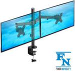 FN40 - Solidny biurkowy uchwyt do dwóch monitorów 2x LCD, LED 13"-27" Regulacja 3D