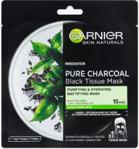 Garnier Skin Naturals Pure Charcoal czarna maska tekstylna z ekstraktem z czarnej herbaty 28g