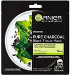 Garnier Skin Naturals Pure Charcoal czarna maska tekstylna z ekstraktem z wodorostów na rozszerzone pory 28g