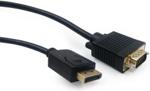 Gembird DisplayPort Męski do VGA Męski 1,8m Czarny (CCPDPMVGAM6)