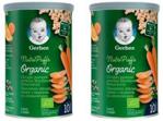 Gerber Organic Chrupki Pszenno Owsiane Marchewka Pomarańcza dla niemowląt po 10 Miesiącu 2x35g