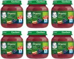 Gerber Organic Jabłko Jagoda dla niemowląt Po 4 Miesiącu 6X125G