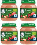 Gerber Organic Jabłko Malina dla niemowląt po 4 Miesiącu 4x125g