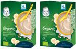 Gerber Organic Kaszka Mleczna Pszenno Owsiana Banan dla niemowląt po 6 Miesiacu 2X240g