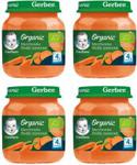 Gerber Organic Marchewka Słodki Ziemniak dla niemowląt po 4 Miesiącu 4x125g