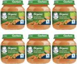 Gerber Organic Marchewka Słodki Ziemniak dla niemowląt po 4 Miesiącu 6x125g