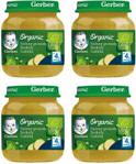 Gerber Organic Zielony Groszek Brokuły Cukinia dla niemowląt po 4 Miesiącu 4x125g