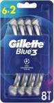 Gillette Blue3 Football Jednorazowa Maszynka Do Golenia Dla Mężczyzn, 6+2 Sztuki