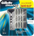 Gillette Mach3 ostrza wymienne 12 Sztuk