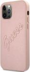 Guess hardcase Saffiano Vintage Script pink etui do iPhone 12 6,1" (GUHCP12MRSAVSRG)