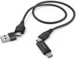 HAMA 4 w 1 typu C z adapterem Micro USB i USB A 1,5 m czarny (183296)