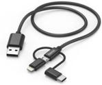 HAMA Kabel microUSB/USB-C/Lightning 1.5m Czarny (183304)