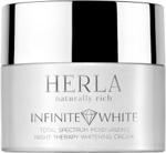 Herla Infinite White nawilżający krem na noc wybielający przebarwienia Total Spectrum 50ml