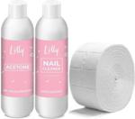 Isabellenails Lilly Aceton Kosmetyczny 1L + Cleaner Waciki Bezpyłowe 20 Szt.