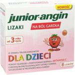 Junior-angin lizaki na ból gardła o smaku truskawkowym 8 szt.