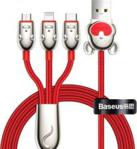 Kabel USB Baseus Kabel USB 3w1 Baseus Three Little Mouse, micro/Lightning/USB-C, 3,5A 1,2m (czerwony)